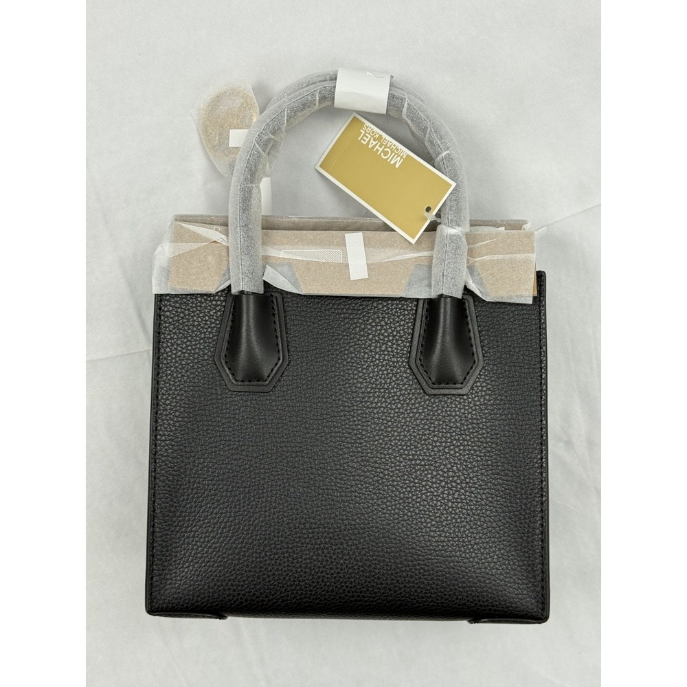 Michael Kors Mercer Black Pebbled Leather Medium Crossbody Satchel Bag. - Picture 5 of 8